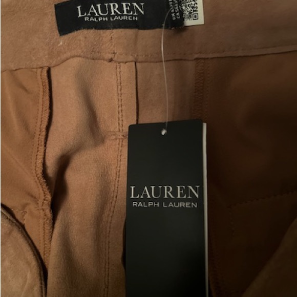 NWT Women’s Lauren Ralph Lauren Belted Suede Shorts Size 10 Light Brown - Picture 14 of 15